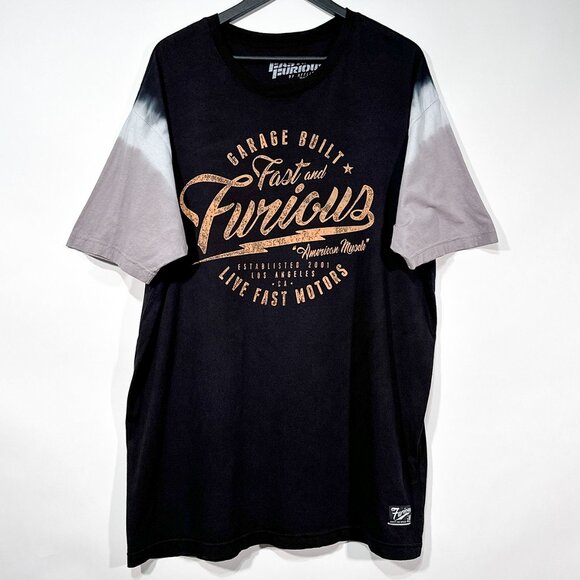 Fast & Furious By Affliction Garage Built Graphic‎ Tie Dye Sleeves Size 3XL - Picture 1 of 14